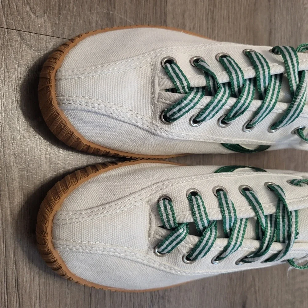 Tretorn Nylite Plus‎ Canvas Sneakers Mens White Green Low Top Tennis Shoes 6.5